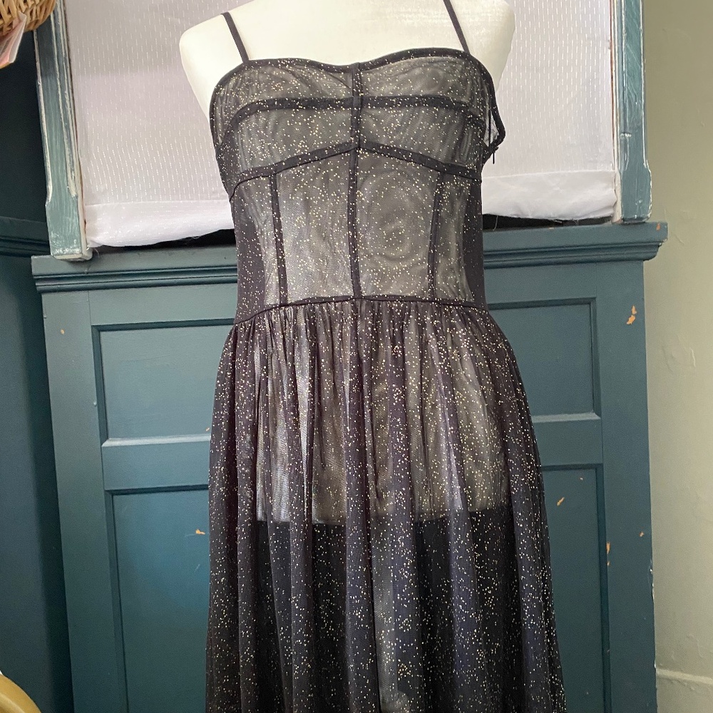 Sheer slip dress, mid length